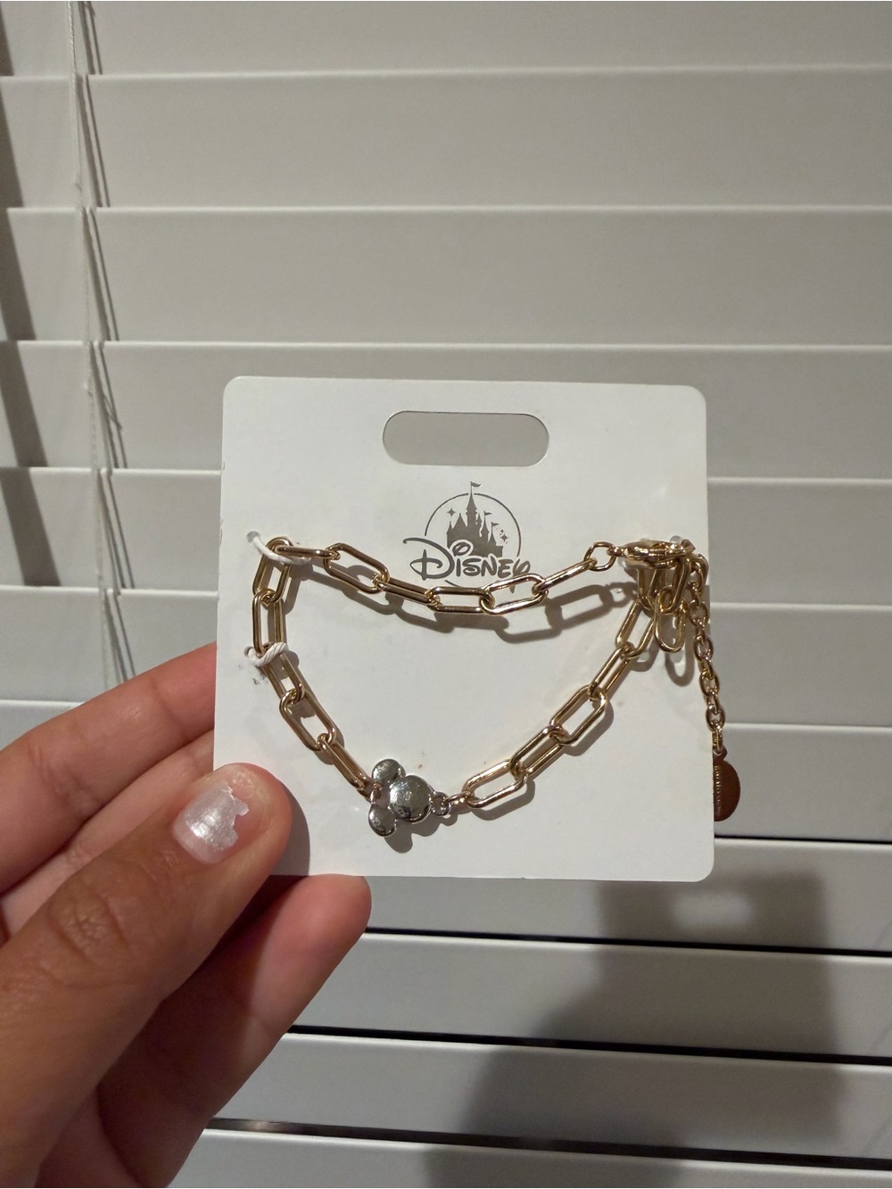 Disney Gold Chain Bracelet with Silver Mickey Charm